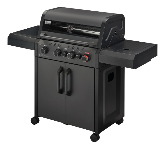 Mr. Gardener Gasgrill New York Pro, 4 Brenner, Sear-Brenner, matt graphit, 8748